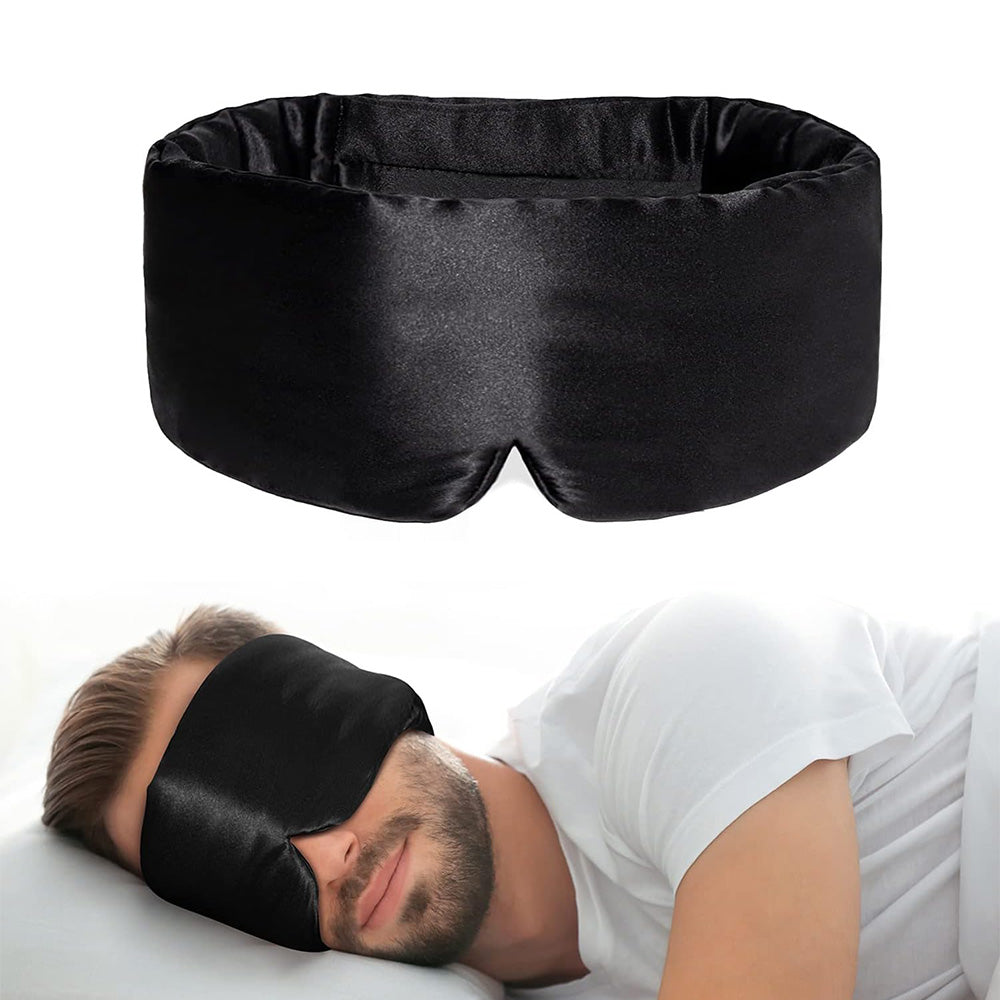 Silk Eye Mask Blackout Sleeping Face Hugging for Side Sleepers Pressureless