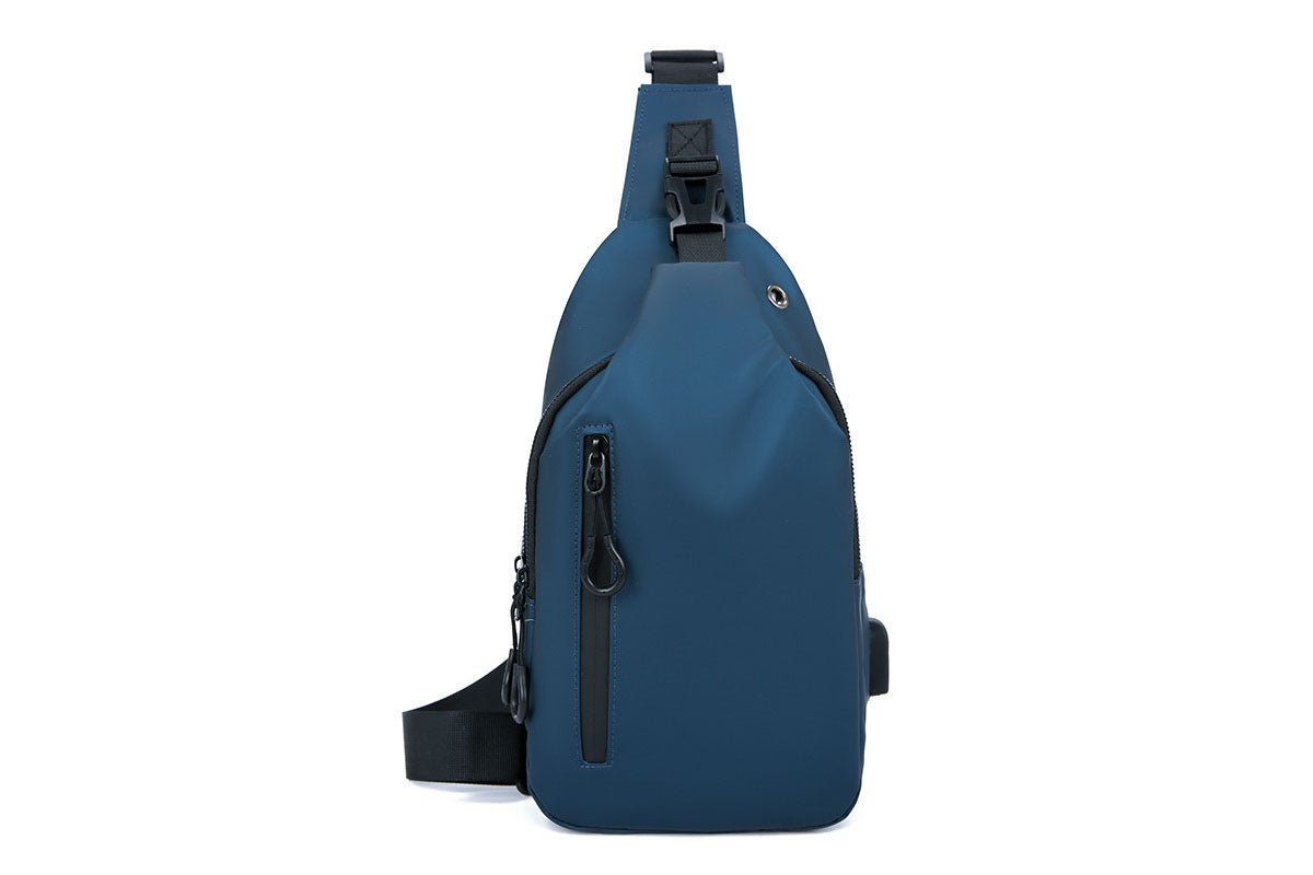 Water-Resistant Sling Bag Anti-Theft Chest Pack Crossbody Backpack with USB Charging Port and Headphone Hole
