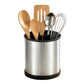 360 Degree Rotating Stainless Steel Kitchen Utensil Holder with Drain Holes