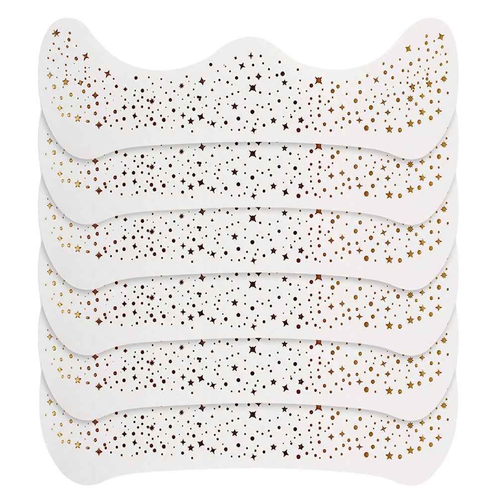 6 PCS Glitter Freckles Face Tattoo Water Resistant Sweat Resistant Gold Transfer Stickers for Party