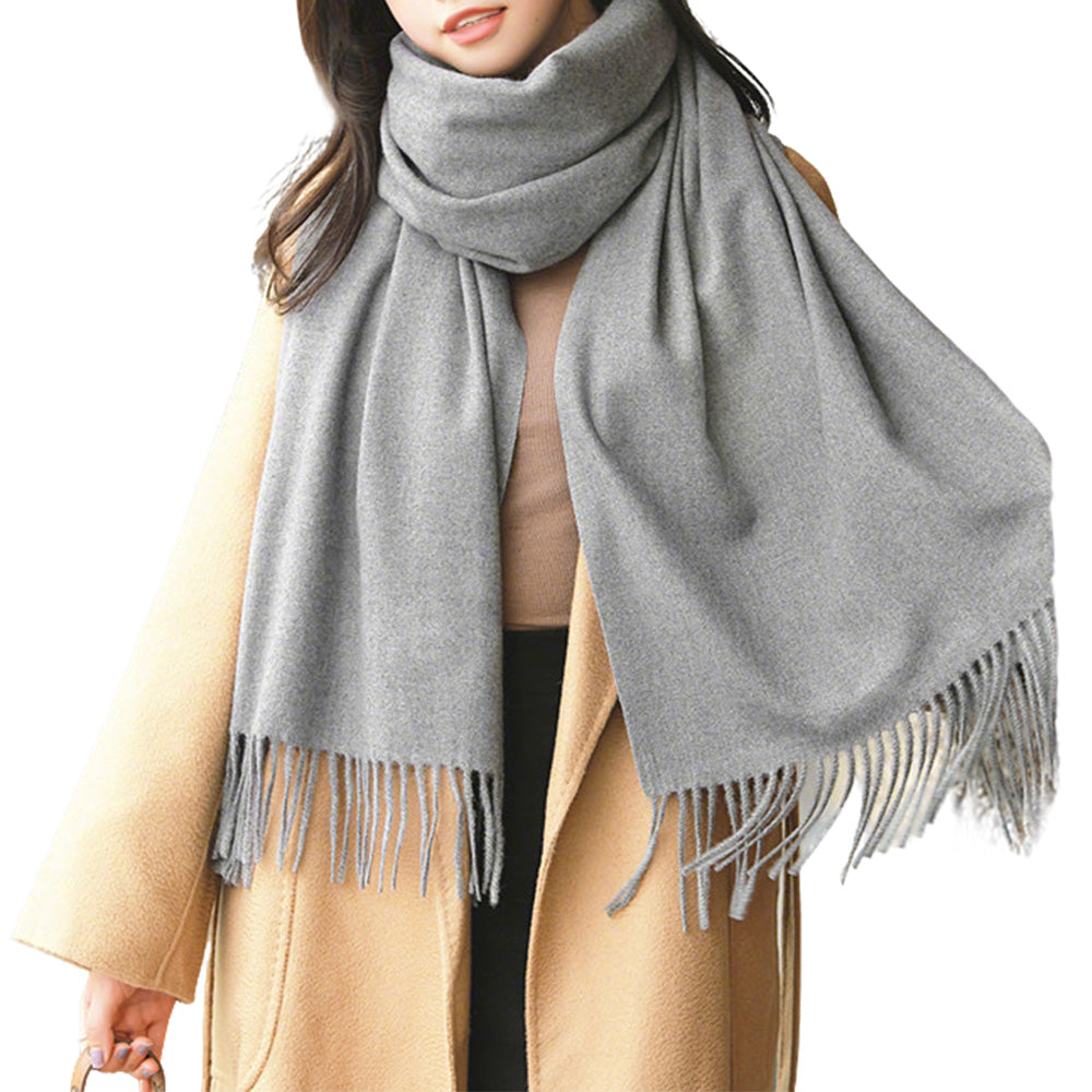Oversized Unisex Polyester Shawl Wrap Scarf in Solid Colors