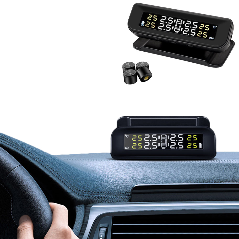 Solar Wireless Smart Tire Pressure Monitor with External Sensors