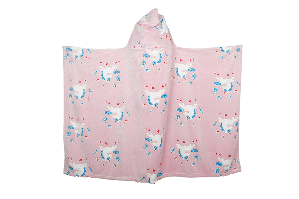 Printed Luminous Hoodie Blanket Glow in The Dark Hooded Blanket Wearable Blanket