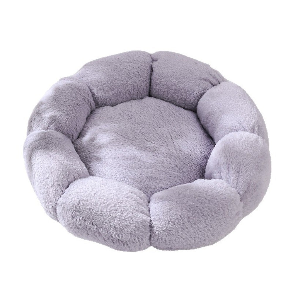 Flower Shape Pet Bed Cat Beds Dog Bed Cats Calming Pet Beds Round Dog Bed-Grey