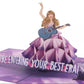 Taylor Swift Inspired Foldable 3D Birthday Greeting Card with Envelope Blank Card