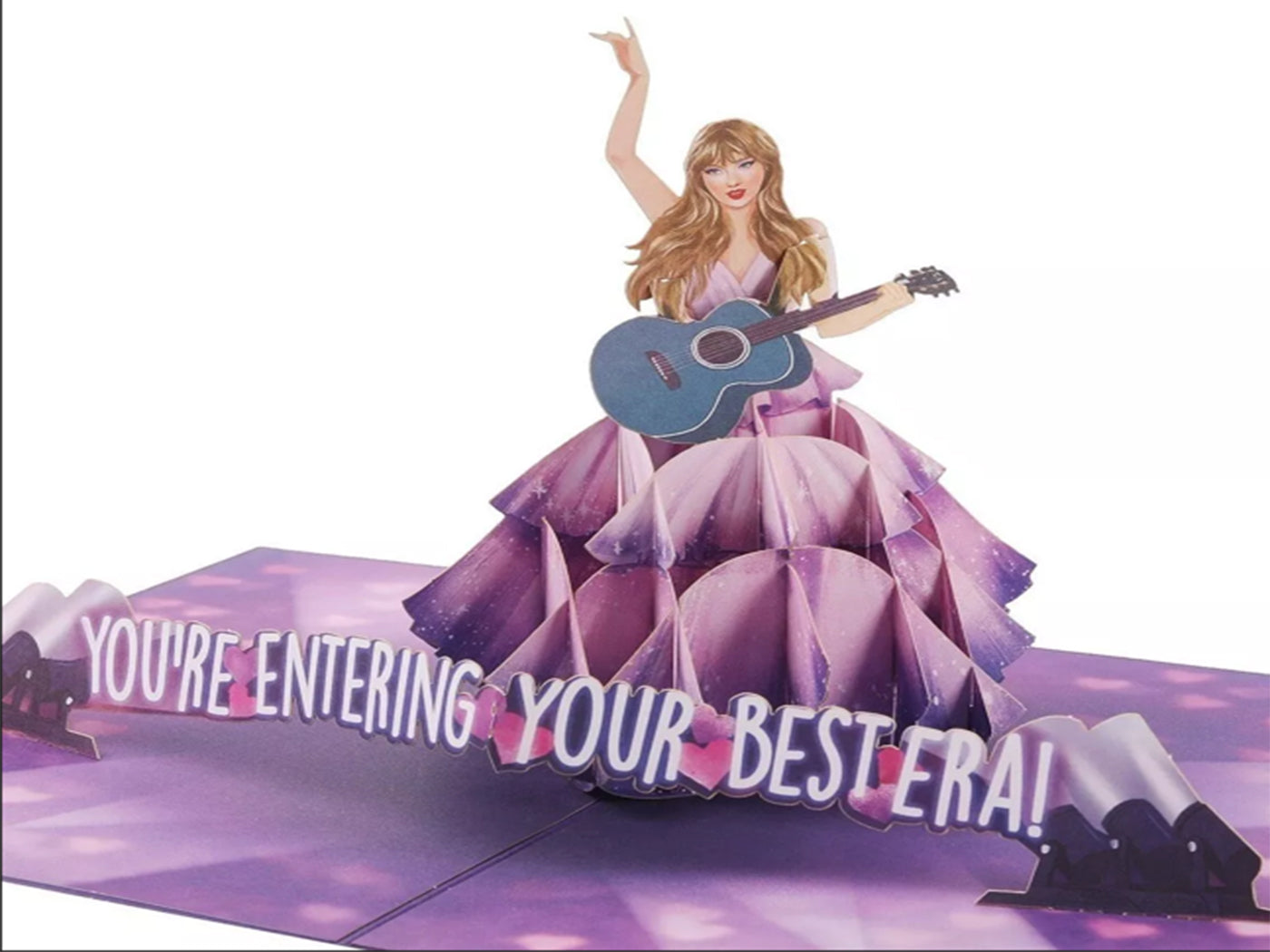 Taylor Swift Inspired Foldable 3D Birthday Greeting Card with Envelope Blank Card