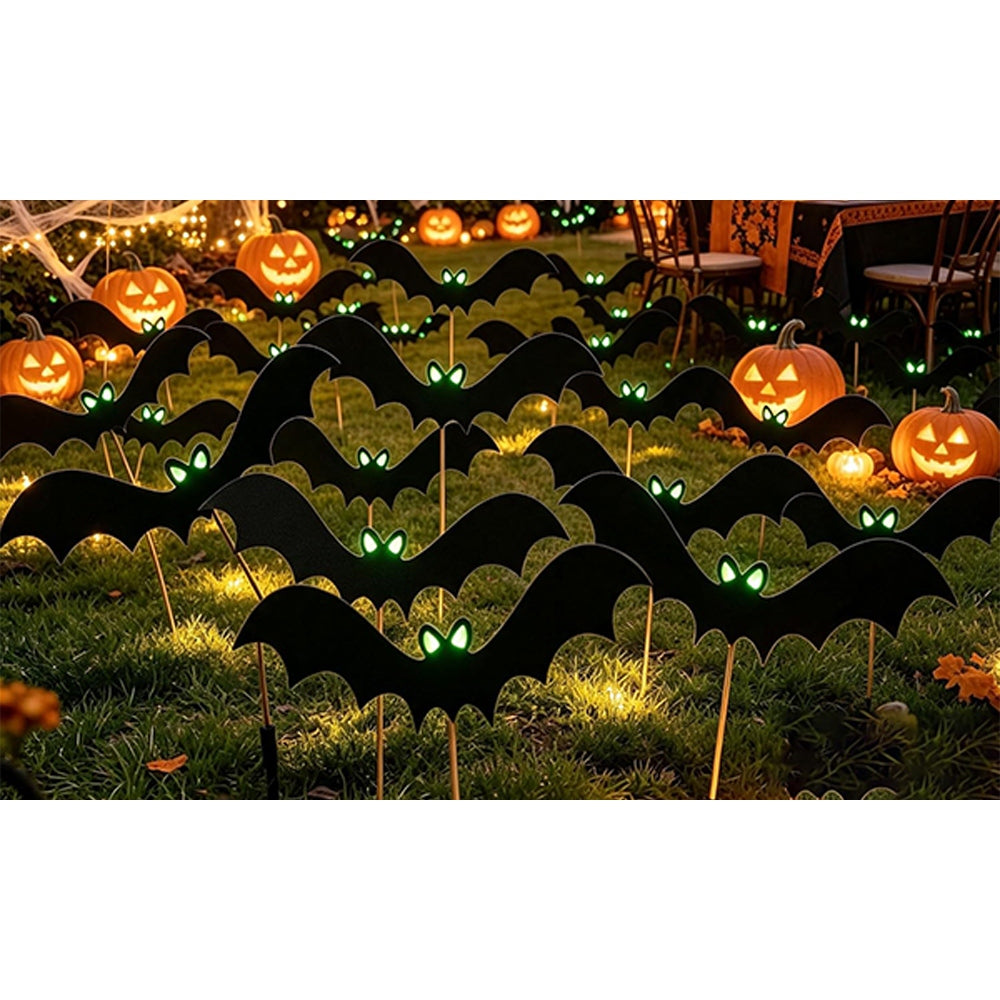 12PCS Halloween Bat Garden Stakes