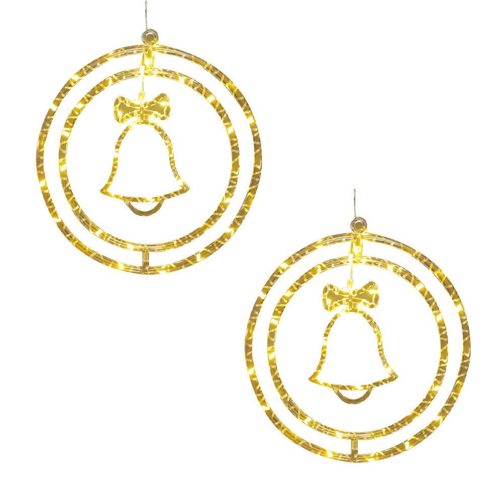 2Pcs Christmas LED Decoration Lights Battery Operated Double Ring LED String Christmas Decoration