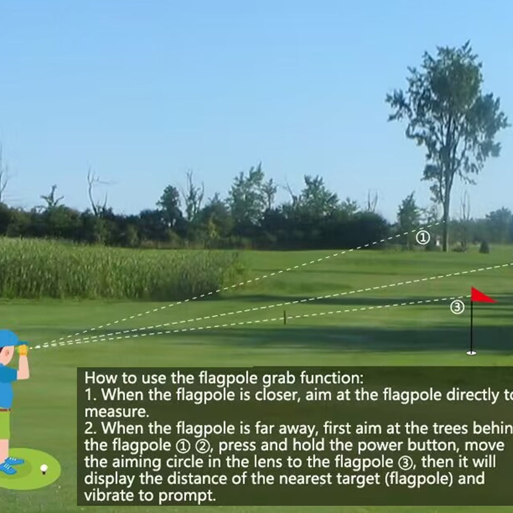 1200Yard Magnetic Golf Rangefinder with Slope Compensation Flag Lock Vibration