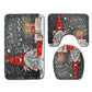 Christmas Non-Slip 3 PCs Bath Rugs Sets Toilet Lid Cover Toilet Mat Bathroom Decor