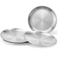 4Pcs Stainless Steel Pet Bowls Durable Shallow Pet Feeding Dishes for Cats Dogs-Silver