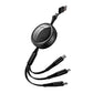 3 In 2 Retractable Multi Charging Cable Retracted USB C Cell Phone Charger