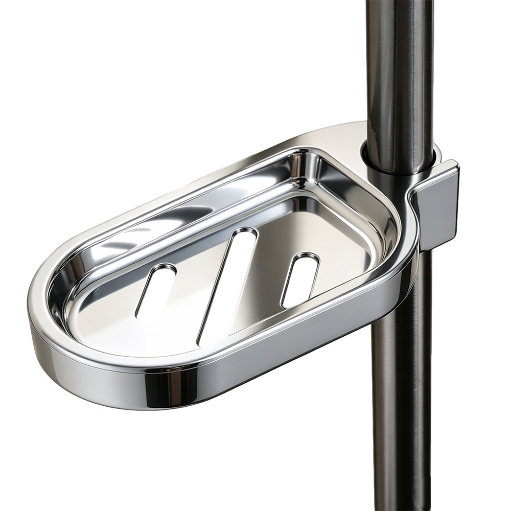 Adjustable Sliding Shower Rail Soap Dish Holder for 25cm Tubes