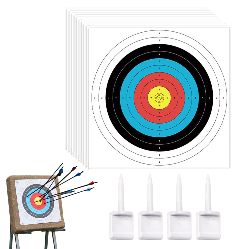 30Pcs Archery Targets Paper 10 Ring Bow Arrow Targets Face
