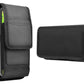 Universal Black Oxford Cloth Phone Waist Pouch with Belt Clip and Card Holder Compatible with Most Smartphones