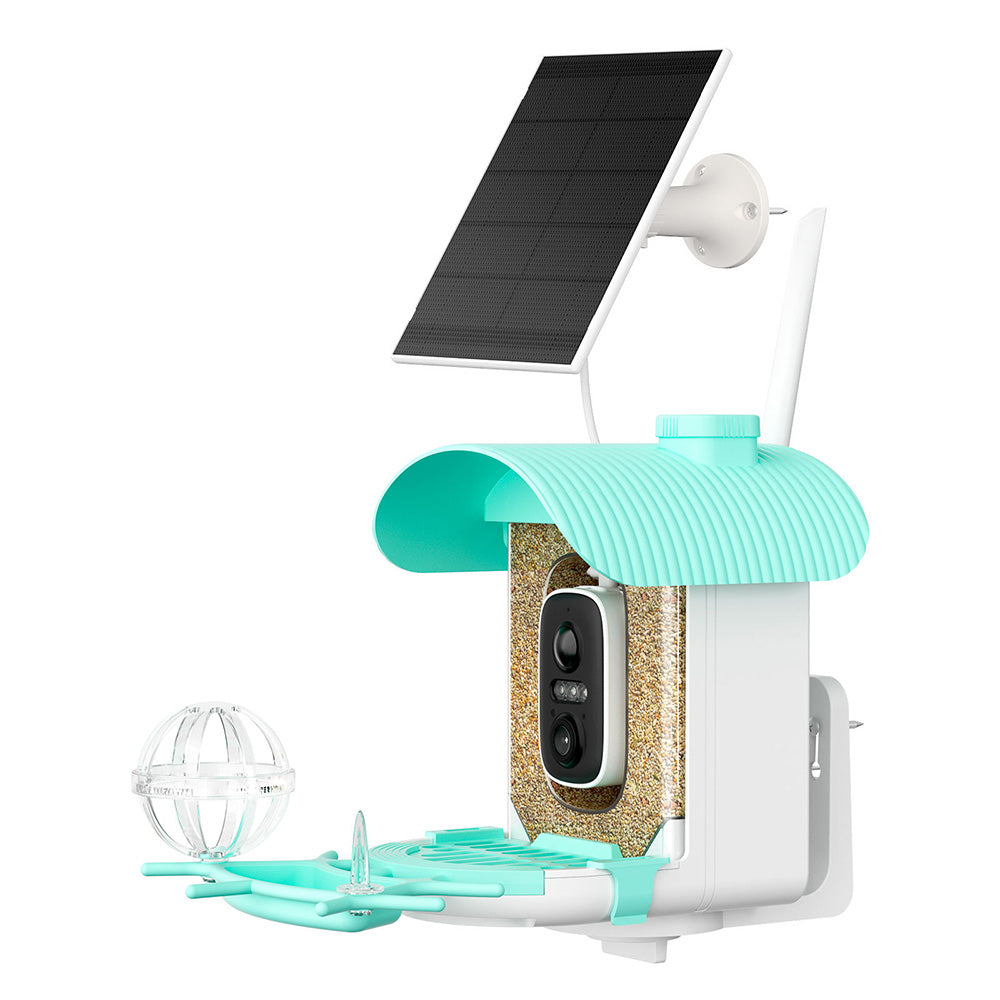 Smart Bird Feeder with Camera AI Identify 10000+ Birds Solar Powered Outdoor Live View for Bird Lovers