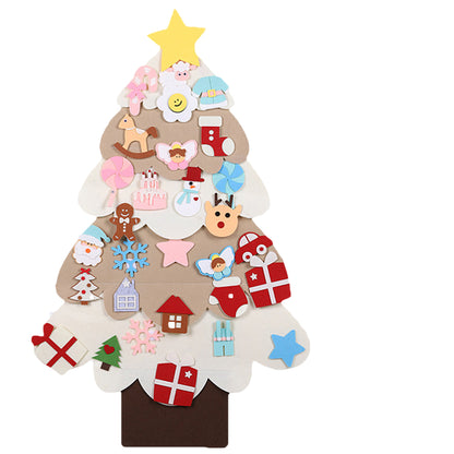 DIY Felt Christmas Tree With Light Reusable Wall Hanging Ornaments