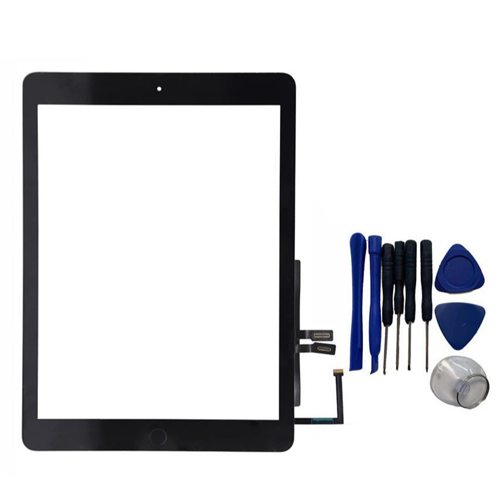 Replacement Glass Screen Compatible with iPad 5th to 9th Gen with Repair Tools-Black