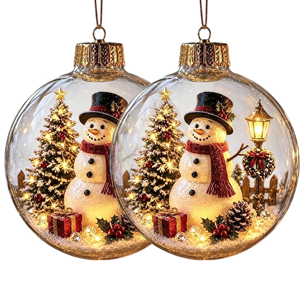 2 Pack 8cm Clear Plastic Fillable Christmas Ball Ornaments