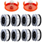 10 Piece Trimmer Spool Set Compatible with BLACK DECKER Series
