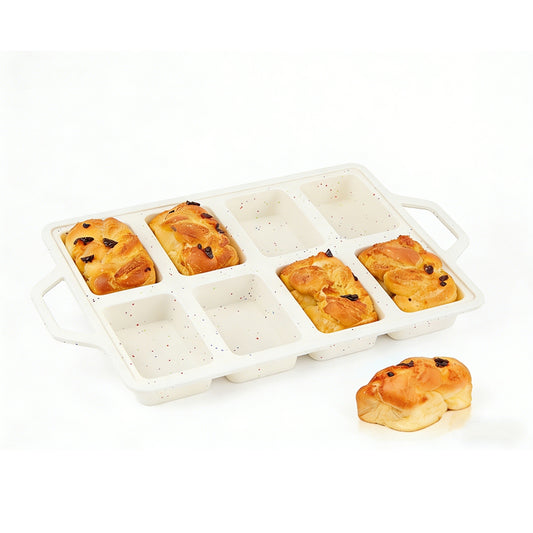 Silicone Muffin Pan 8 Cup  with Stainless Steel Frame