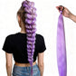 2PCS Purple Ponytail Extension With Elastic Tie Straight Sleek Wrap Around Braid
