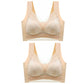 2Pcs Full Cup Lace Push-Up Seamless Bra