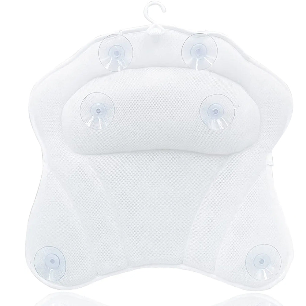 4D Mesh Bath Pillows With Suctions for Neck or Back Support