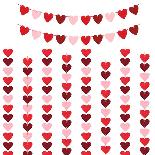 Felt Heart Garland Banner Decoration for Valentine's Weddings & Parties