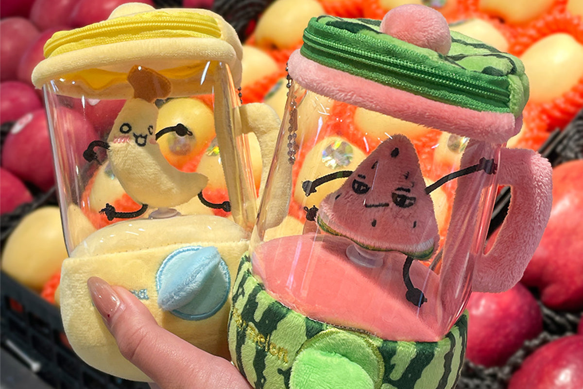 Stress Relief Spinning Fruit Blender Plush Keychain Plush Toy
