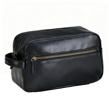PU Toiletry Bag for Men Large Travel Wash Bag Shaving Water-Resistant