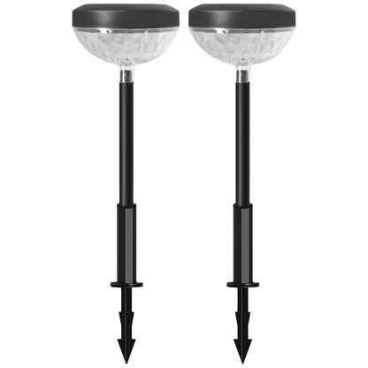 2Pcs Outdoor Water-Resistant Color Changing Solar Lawn Light