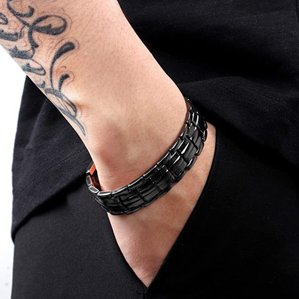 Pure Copper Bracelet with Double-Row Strong Adsorbable Iron