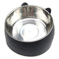400ml Stainless Steel Tilted Pet Bowl Non-Slip Raised Feeder for Cats and Dogs