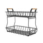 2-Tier Countertop Fruit Basket Rectangular Storage Stand for Kitchen