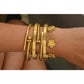 5Pcs Stainless Steel Open Cuff Bracelets and Chain Bracelet Set