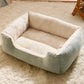 Rectangle Plush Pet Bed Dog Sofa Cozy Puppy Cat Bed-Green