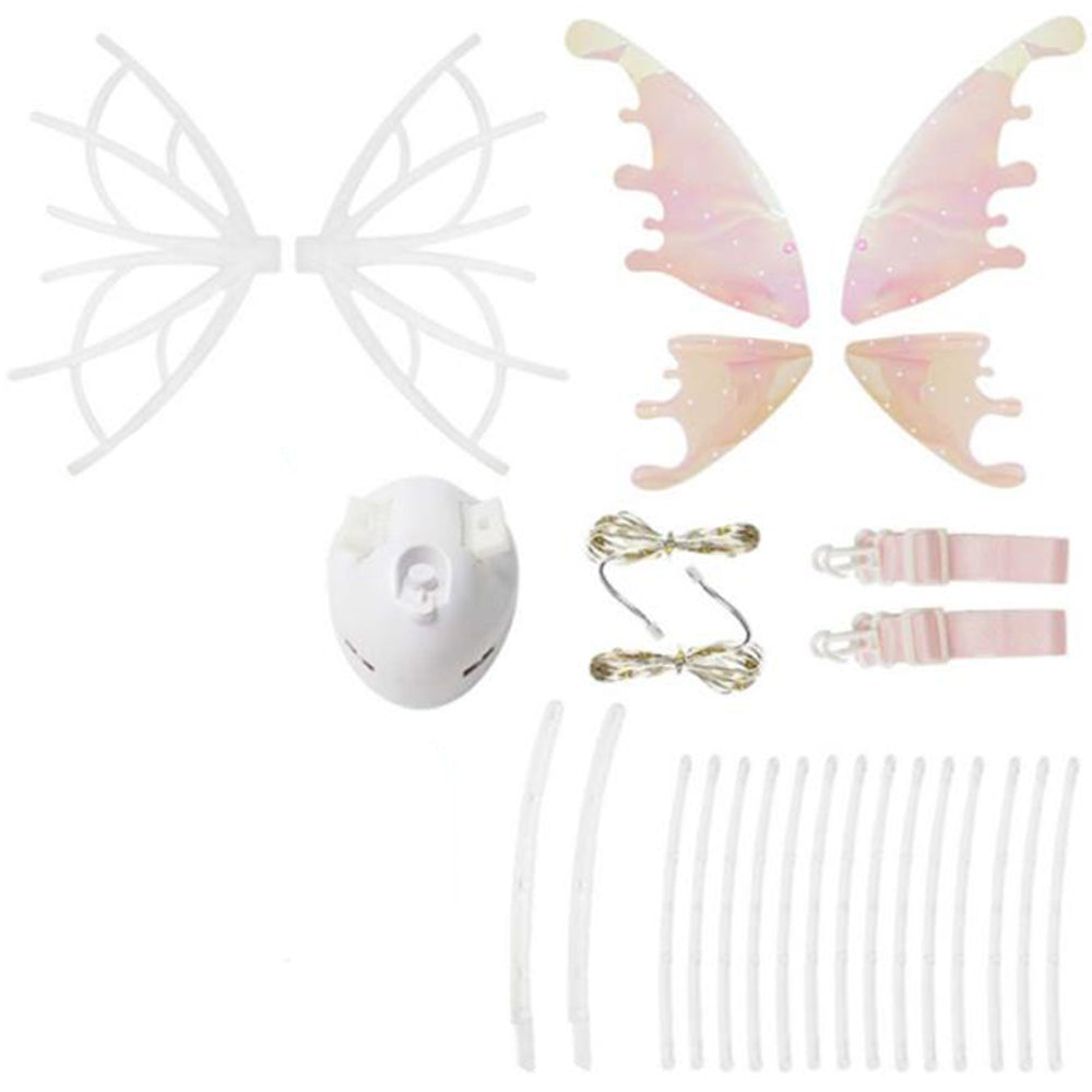 2Pcs LED Electric Butterfly Wings Light Up Moving Butterfly Wings with LED Lights and Music
