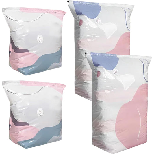 4Pcs No Vacuum Compression Bags Self Sealing Storage for Clothes