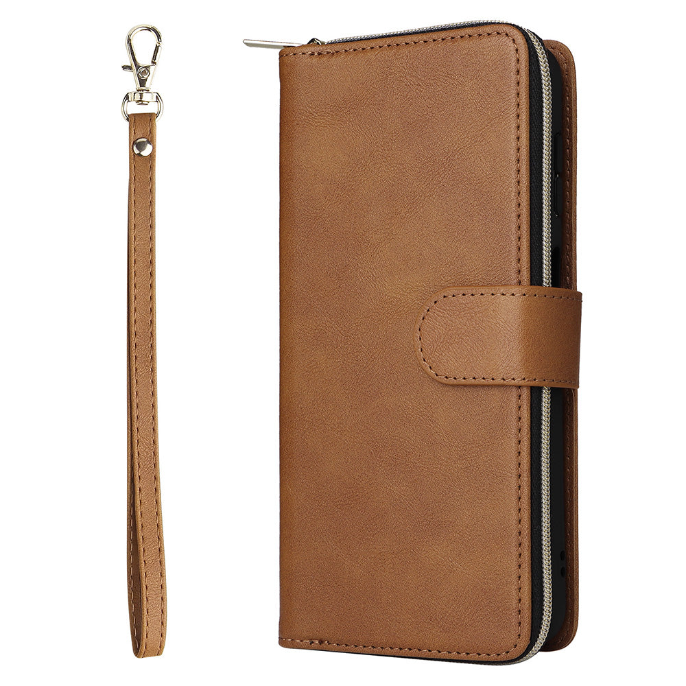 Wallet Leather Flip Cover for Samsung S26 Series with Card Slots Kickstand-Brown