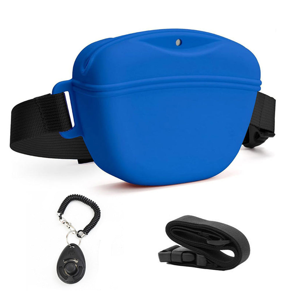 Dog Treat Pouch With Training Clicker Pet Silicone Training Treat Bag Pouch