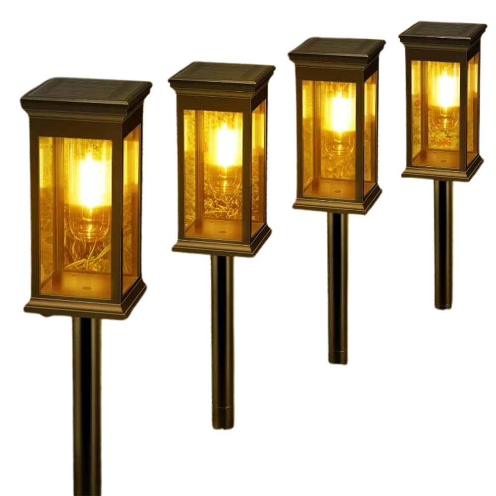 4Pcs Solar Pathway Lights Outdoor Garden Lights with Warm White LED