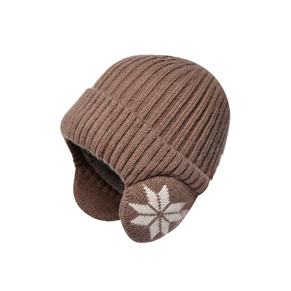 2-in-1 Warm Knitted Ear Flap Beanie Knitted Hat