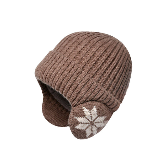 2-in-1 Warm Knitted Ear Flap Beanie Knitted Hat