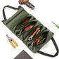 Roll Up Tool Bag Wrench Pouch Oxford Canvas Tool Organizer with 5 Zippered Pockets
