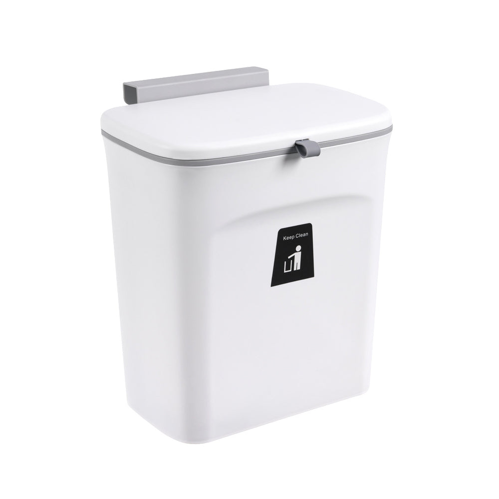9L Kitchen Wall-Mounted Trash Can with Sliding Lid Seamless Sticker