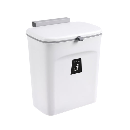 9L Kitchen Wall-Mounted Trash Can with Sliding Lid Seamless Sticker