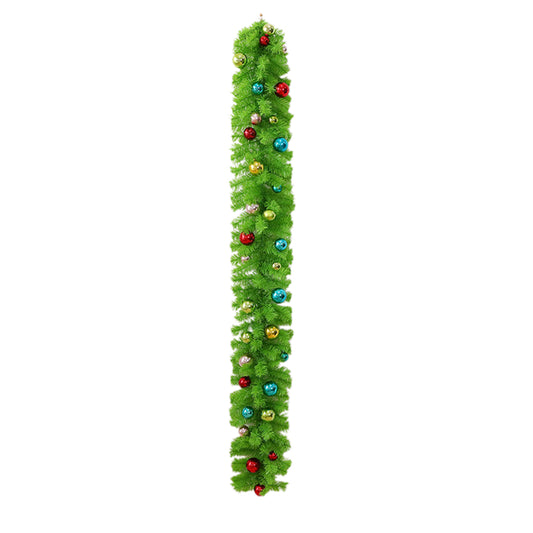 180cm Christmas Garland Lush Green Holiday Garland with Bells