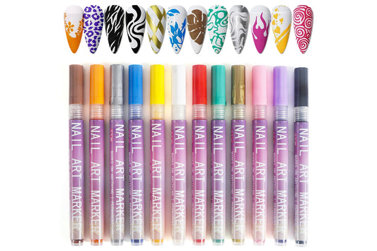 12-Color DIY Nail Art Paint Pen Set Nail Dotting & Drawing Pens for Manicure