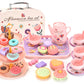 Pretend Play Tea Party Set with Dessert and Carrying Case for Role Play